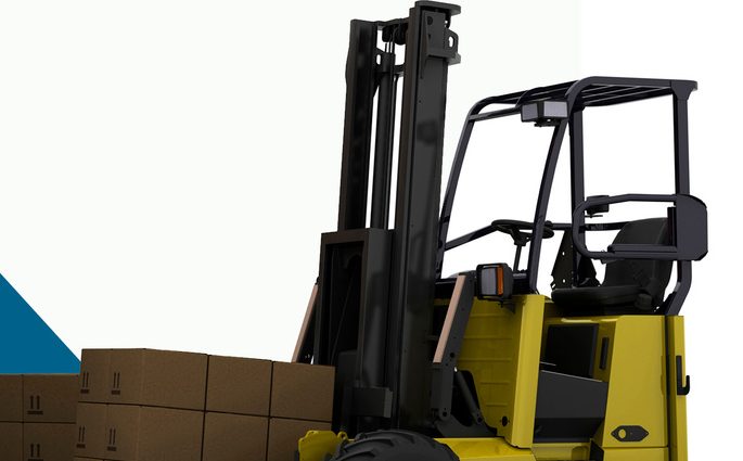 Montacargas con pallets — servicios de almacenaje y manipuleo